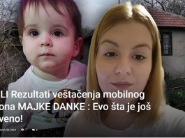STIGLI Rezultati vještačenja mobilnog telefona MAJKE male DANKE : Pogledajte šta je još otkriveno!